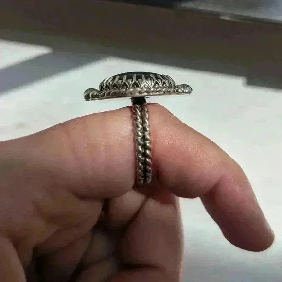 Handmade 925 citrine and amethyst ring - Picture 2 of 4